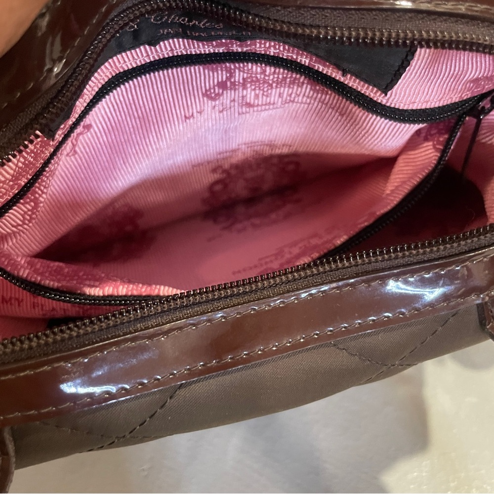 My Flat in London Quilted Brown Satchel Bag | Charlotte Olympia | New - Picture 8 of 15